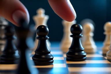 Ein Schachbrett, das eine strategische Planung symbolisiert